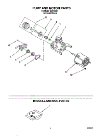 05 - Pump And Motor, Miscellaneous parts for Roper Dishwasher WU5750B1 from AppliancePartsPros.com