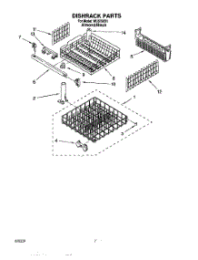 06 - Dishrack parts for Roper Dishwasher WU5750B1 from AppliancePartsPros.com