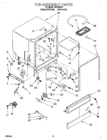 03 - Tub Assembly parts for Roper Dishwasher WU3006Y0 from AppliancePartsPros.com