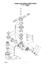 04 - Pump And Spray Arm parts for Roper Dishwasher RUD3000DB1 from AppliancePartsPros.com