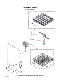 04 - Dishrack parts for Roper Dishwasher WU6850V1 from AppliancePartsPros.com
