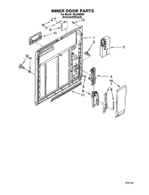 02 - Inner Door parts for Roper Dishwasher WU4500B0 from AppliancePartsPros.com