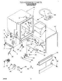 03 - Tub Assembly, Lit / Optional parts for Roper Dishwasher WU4500B0 from AppliancePartsPros.com