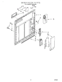 02 - Inner Door parts for Roper Dishwasher RUD4500DB3 from AppliancePartsPros.com