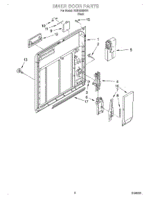 02 - Inner Door parts for Roper Dishwasher RUD1000HB1 from AppliancePartsPros.com