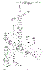 04 - Pump And Sprayarm parts for Roper Dishwasher RUD1000HB1 from AppliancePartsPros.com