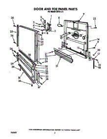 Door And Panel parts for Roper Dishwasher 8519L11 from AppliancePartsPros.com