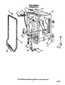 Tub parts for Roper Dishwasher 8519L11 from AppliancePartsPros.com