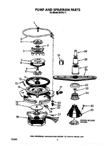 Pump And Sprayarm parts for Roper Dishwasher 8519L11 from AppliancePartsPros.com