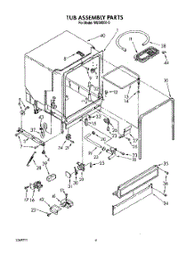 03 - Tub Assembly parts for Roper Dishwasher WU3000X0 from AppliancePartsPros.com