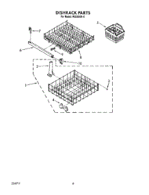 06 - Dishrack parts for Roper Dishwasher WU3000X0 from AppliancePartsPros.com