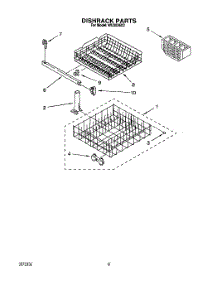 07 - Dishrack parts for Roper Dishwasher WU3006X3 from AppliancePartsPros.com
