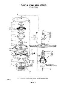 03 - Pump And Spray Arm parts for Roper Dishwasher 8577L00 from AppliancePartsPros.com