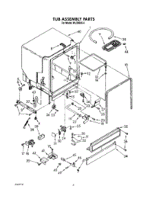 04 - Tub parts for Roper Dishwasher WU3006X0 from AppliancePartsPros.com