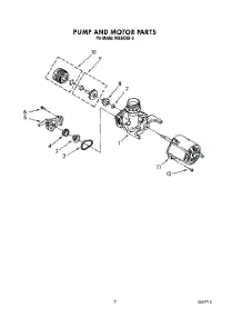 06 - Pump And Motor parts for Roper Dishwasher WU3006X0 from AppliancePartsPros.com