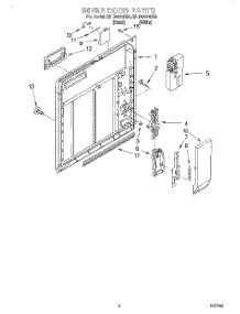 02 - Inner Door parts for Roper Dishwasher RUD5000HB0 from AppliancePartsPros.com