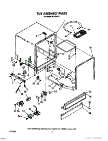 04 - Tub Assembly parts for Roper Dishwasher WU1000X1 from AppliancePartsPros.com
