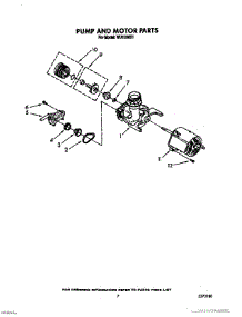 07 - Pump And Motor, Lit / Optional parts for Roper Dishwasher WU1000X1 from AppliancePartsPros.com