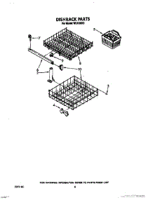 08 - Dishrack parts for Roper Dishwasher WU1000X1 from AppliancePartsPros.com