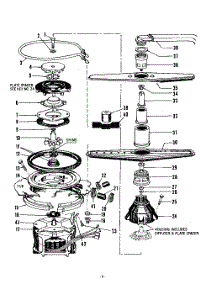 07 - Motor, Heater And Spray Arm parts for Roper Dishwasher 8505L00 from AppliancePartsPros.com