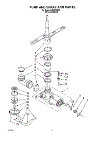 04 - Pump And Spray Arm parts for Roper Dishwasher RUD5750DB0 from AppliancePartsPros.com