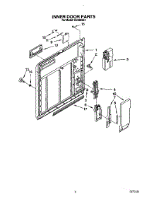 03 - Inner Door parts for Roper Dishwasher WU3006X4 from AppliancePartsPros.com