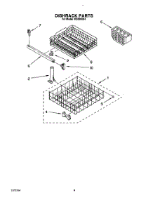 07 - Dishrack parts for Roper Dishwasher WU3006X4 from AppliancePartsPros.com