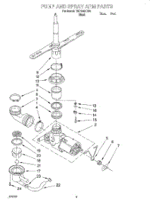 04 - Pump And Spray Arm parts for Roper Dishwasher RUD1000DB4 from AppliancePartsPros.com