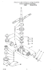 04 - Pump And Spray Arm parts for Roper Dishwasher RUD3000GQ1 from AppliancePartsPros.com