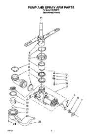 04 - Pump And Spray Arm parts for Roper Dishwasher WU3000Y1 from AppliancePartsPros.com