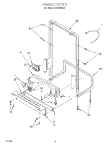 04 - Frame parts for Roper Dishwasher RUD0800HB0 from AppliancePartsPros.com
