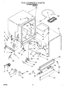 03 - Tub Assembly, Lit / Optional parts for Roper Dishwasher WU3050Y0 from AppliancePartsPros.com