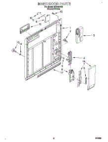 02 - Inner Door parts for Roper Dishwasher WU1000X8 from AppliancePartsPros.com