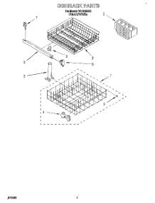 06 - Dishrack parts for Roper Dishwasher WU1000X8 from AppliancePartsPros.com
