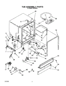 04 - Tub Assembly, Lit / Optional parts for Roper Dishwasher WU3000X4 from AppliancePartsPros.com