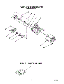 06 - Pump And Motor, Miscellaneous parts for Roper Dishwasher WU3000X4 from AppliancePartsPros.com