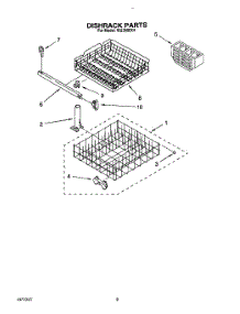 07 - Dishrack parts for Roper Dishwasher WU3000X4 from AppliancePartsPros.com