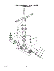 05 - Pump And Sprayarm parts for Roper Dishwasher WU4300Y1 from AppliancePartsPros.com
