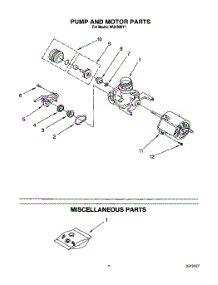 06 - Pump And Motor, Miscellaneous parts for Roper Dishwasher WU4300Y1 from AppliancePartsPros.com