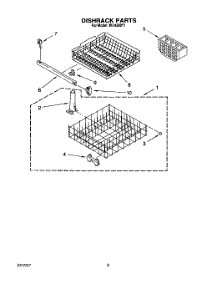 07 - Dishrack parts for Roper Dishwasher WU4300Y1 from AppliancePartsPros.com