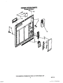 03 - Inner Door parts for Roper Dishwasher WU1000X0 from AppliancePartsPros.com