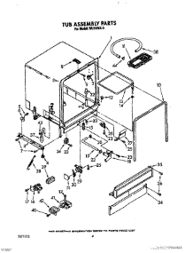 04 - Tub Assembly parts for Roper Dishwasher WU1000X0 from AppliancePartsPros.com