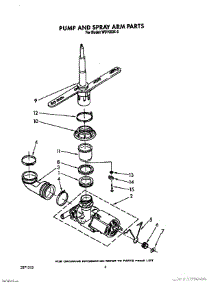 05 - Pump And Spray Arm parts for Roper Dishwasher WU1000X0 from AppliancePartsPros.com