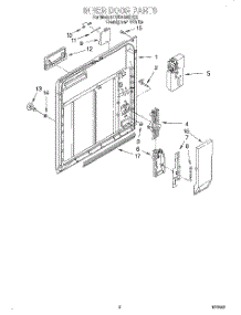 02 - Inner Door parts for Roper Dishwasher RUD4300DQ2 from AppliancePartsPros.com