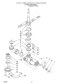 04 - Pump And Spray Arm parts for Roper Dishwasher RUD4300DQ2 from AppliancePartsPros.com