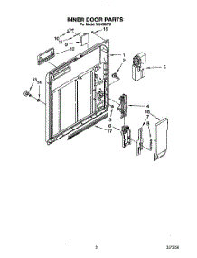 03 - Inner Door parts for Roper Dishwasher WU4500Y2 from AppliancePartsPros.com