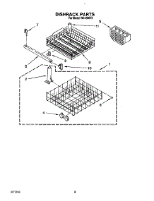 07 - Dishrack parts for Roper Dishwasher WU4500Y2 from AppliancePartsPros.com