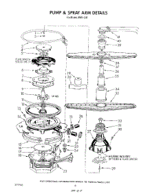 06 - Pump And Spray Arm parts for Roper Dishwasher 8585L30 from AppliancePartsPros.com
