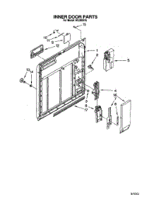 03 - Inner Door parts for Roper Dishwasher WU3006X5 from AppliancePartsPros.com