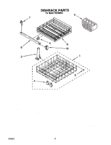 07 - Dishrack parts for Roper Dishwasher WU3006X5 from AppliancePartsPros.com